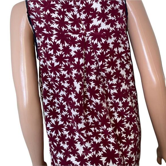 Madewell top/blouse 100% Silk Floral Canal Tank Pressed Flower Sz M Red/blue - Picture 5 of 10